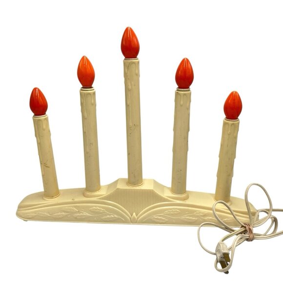Vtg 5-Light Electric Indoor Plastic Candolier Candelabra Halloween Christmas - Picture 4 of 16